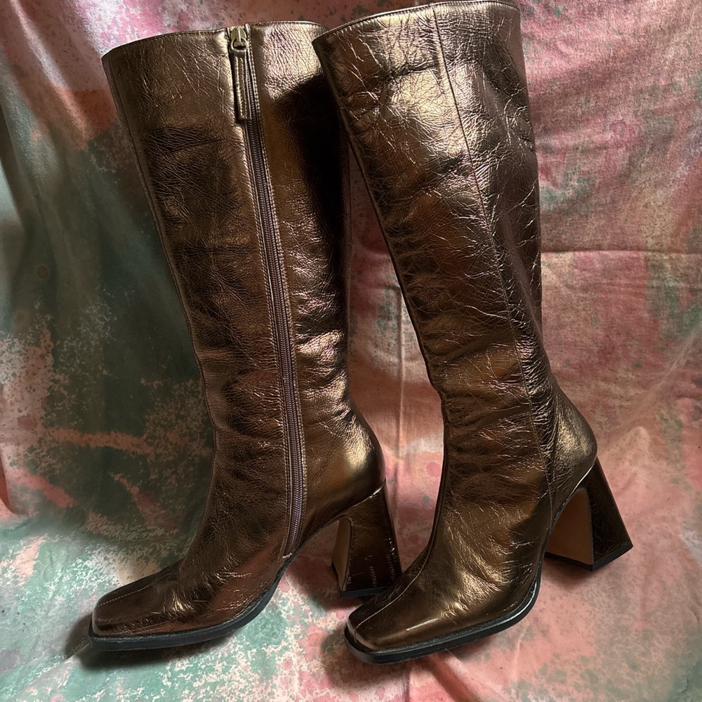 Ana Palma Bronze Knee-High Boots